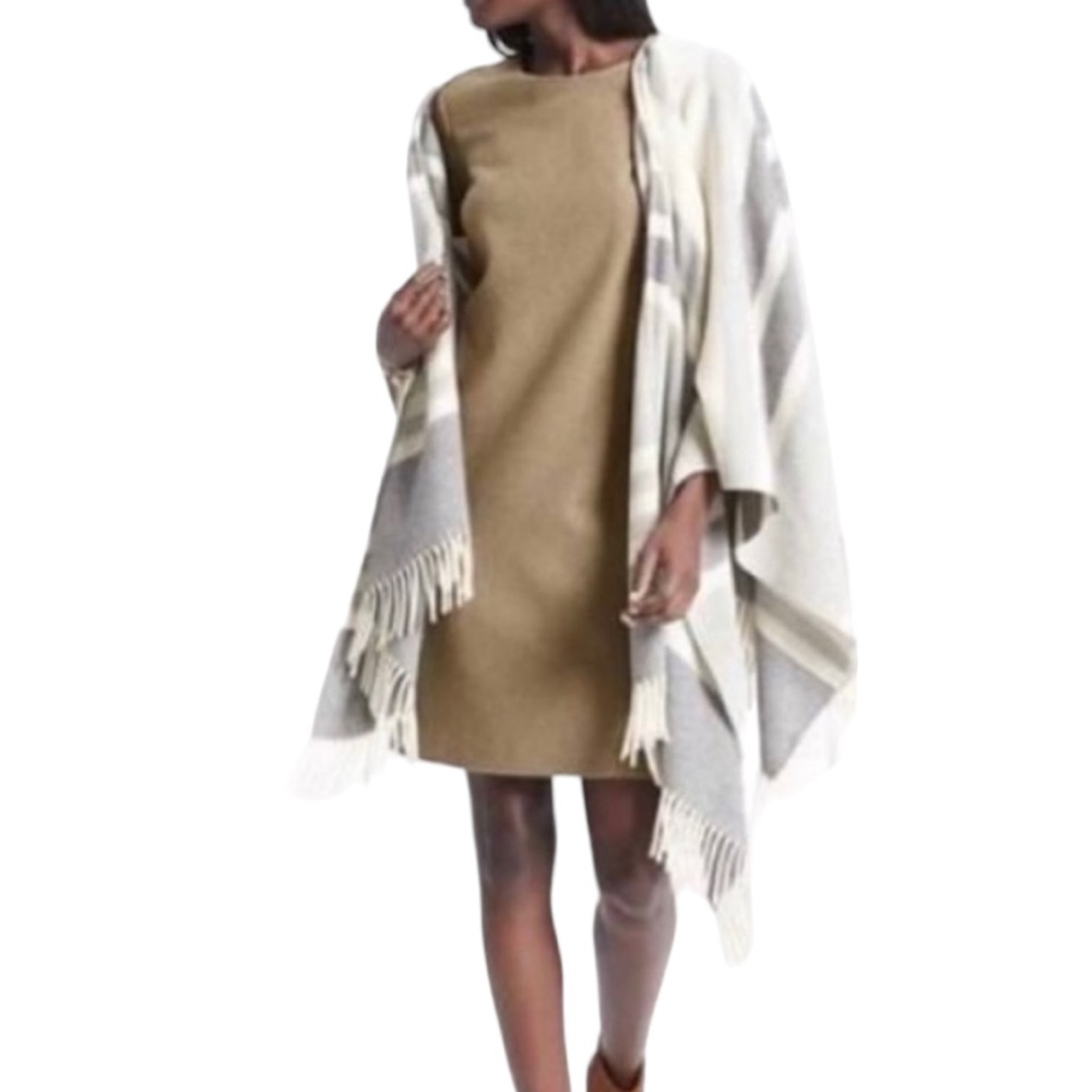 EUC Banana Republic Petite Gold Metallic Wool Blend Sheath  Dress